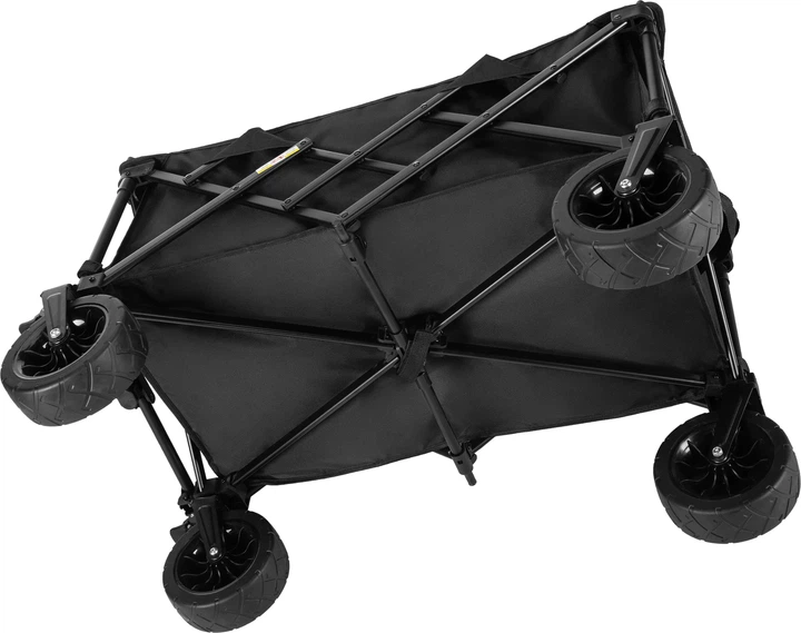 Wózek turystyczny składany Outtec BlackRover 100 l z gumowymi kołami Czarny 185379 (5905884421895) - obraz 5