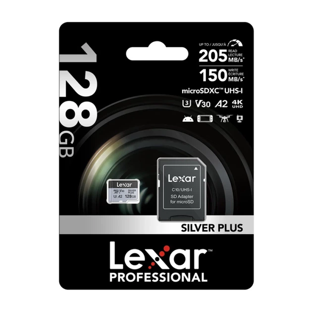 Карта пам'яті Lexar Silver Plus 128GB + адаптер (LMSSIPL128G-BNANG) - зображення 6