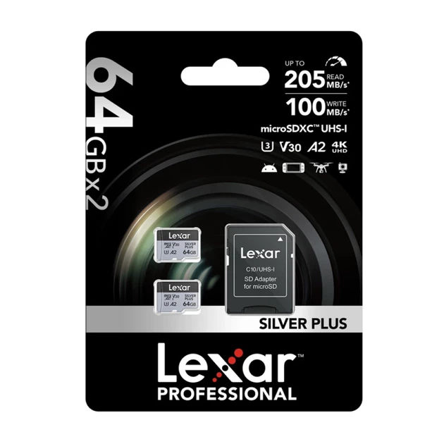 Карта памяти Lexar Silver Plus 64GB + адаптер (LMSSIPL064G-BNANG) - изображение 6