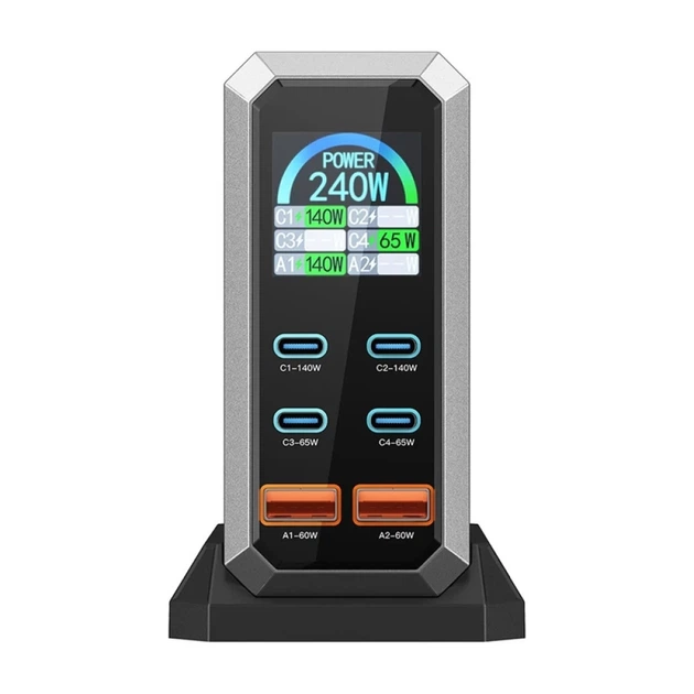 Сетевое зарядное устройство BlitzWolf BW-S31 240W 4xUSB-C+2xUSB-A (5907085527529) - изображение 4