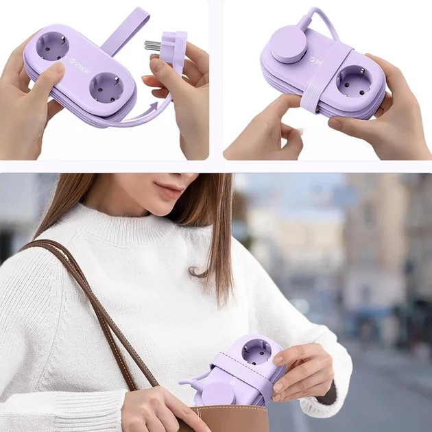 Сетевая розетка Orico AP3 65W GaN 6в1 2xAC+2xUSB-A+2xUSB-C Purple (6942227174581) - Фото 4 Сетевая розетка Orico AP3 65W GaN 6в1 2xAC+2xUSB-A+2xUSB-C Purple (6942227174581) - изображение 4