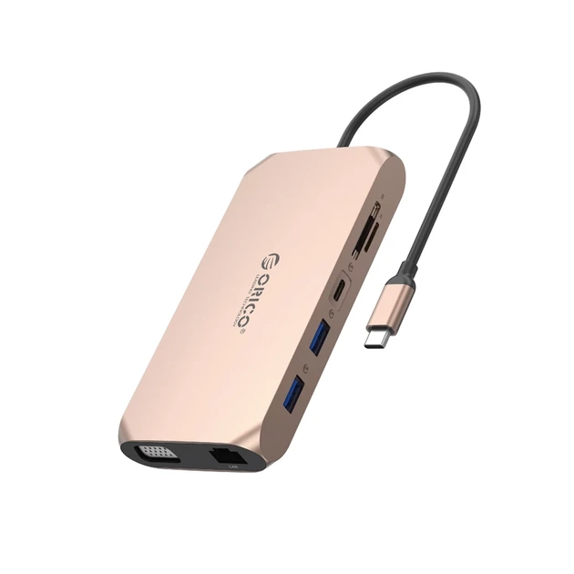 Док-станция USB-C Orico XCR 12-в-1 3×USB-A USB-C PD 100 Вт HDMI 4K VGA SD/microSD (6941788803947) - Фото 1 Док-станция USB-C Orico XCR 12-в-1 3×USB-A USB-C PD 100 Вт HDMI 4K VGA SD/microSD (6941788803947) - изображение 1