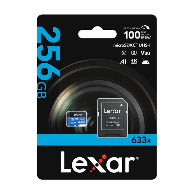 Карта пам'яті Lexar High-Performance 633x microSDXC 256GB з адаптером SD (LSDMI256BB633A) - зображення 5