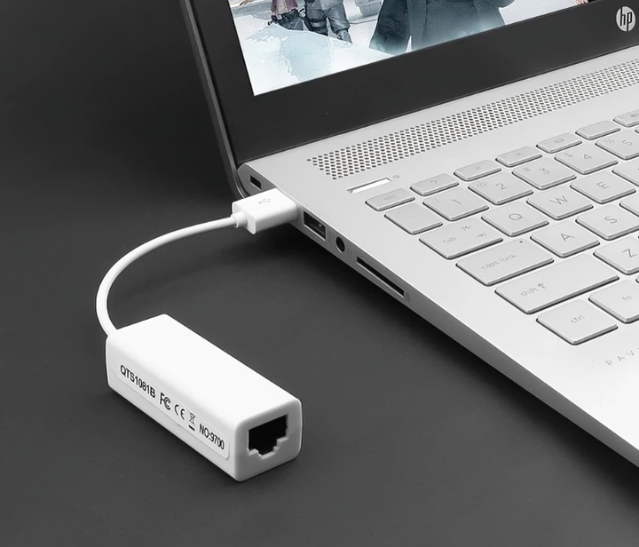 Карта адаптер сетевая с чипом RJ45 подключением по USB к локальной сети Ethernet кабель 10 см 58x21x18 мм (484117-Prob) Белая - зображення 2