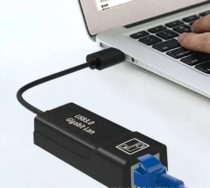 Карта адаптер сетевая с подключением по USB 3.0 к сети Ethernet чипсетом RTL8153 световыми индикаторами работы (484116-Prob) Черная - зображення 3