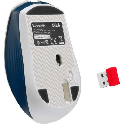 Мышка Defender Dila MM-282 Wireless White/Blue - Фото 7 Мышка Defender Dila MM-282 Wireless White/Blue - изображение 7