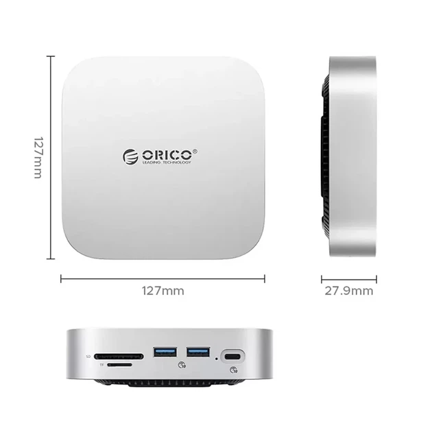 Докуюча станція Orico MiniLink 9в1 Silver (6942227173249) - зображення 2