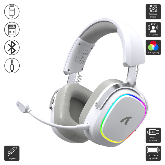 Навушники бездротові Attack Shark G800 White (6972792472706) - изображение 3