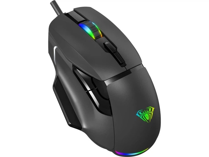 Компьютерная мышь Aula F815 Wired 1200-12800 dpi RGB 7 кнопок USB 1.5 м Кабель Чёрная (6948391214344) - изображение 2