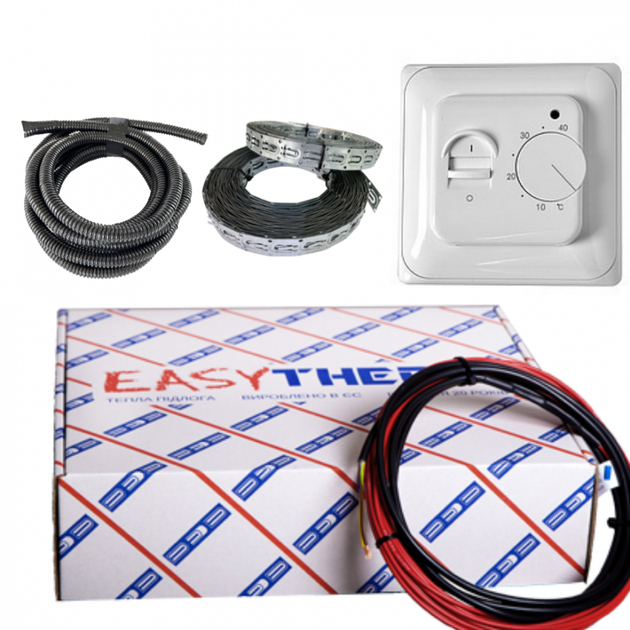 Комплект теплого пола EasyTherm Easycable EC 18 Вт/м с механическим терморегулятором RTC70 - 5,6 м2 - 8,5 м2 (954 Вт) - изображение 2
