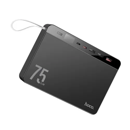 Павербанк Power Bank HOCO J94 Overlord 75000 mAh 22.5W PD20W Black портативный аккумулятор с LCD-дисплеем - Фото 3 Павербанк Power Bank HOCO J94 Overlord 75000 mAh 22.5W PD20W Black портативный аккумулятор с LCD-дисплеем - изображение 3