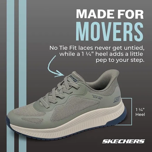 Чоловічі кросівки Skechers BOBS 49р., хакі, 33.5 см - зображення 2