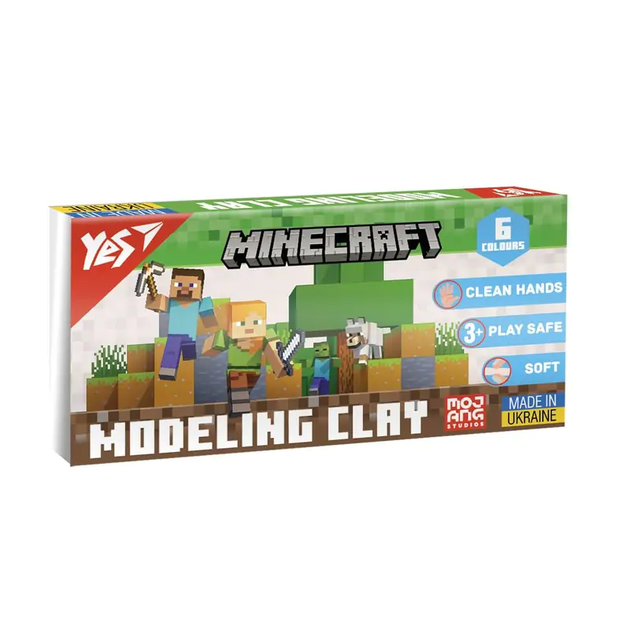 Пластилін, 6 кольорів, 120 г Minecraft 540650 Yes - Фото 1 Пластилін, 6 кольорів, 120 г Minecraft 540650 Yes - зображення 1