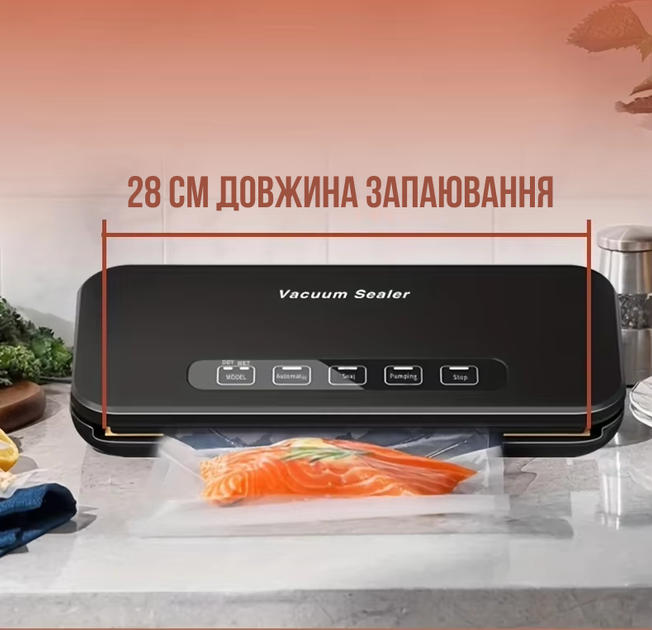 Вакуумный упаковщик для продуктов, вакууматор +Рулон плёнки + шланг для наружного вакуумирования - изображение 7