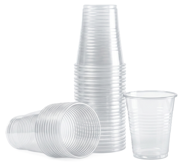 Одноразовый пластиковый прозрачный стакан 180мл 100шт/уп - Фото 1 Одноразовый пластиковый прозрачный стакан 180мл 100шт/уп - изображение 1