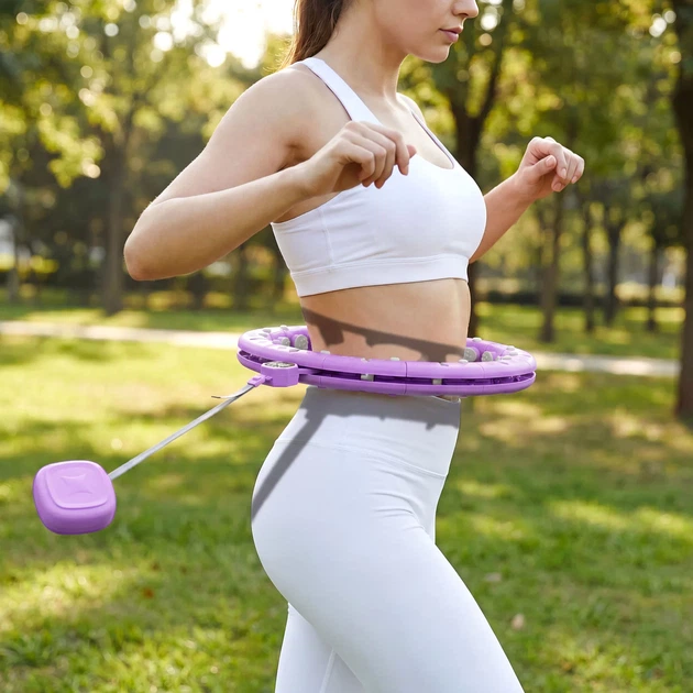 Hula hop z obciążeniem i licznikiem Gymtek G-05417 Fioletowe (5905399054175) - obraz 9