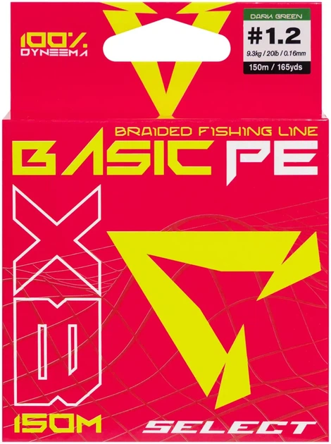 Шнур Select Basic PE 8X Green 150m #1.2/0.16mm 20lb/9.3kg - изображение 2