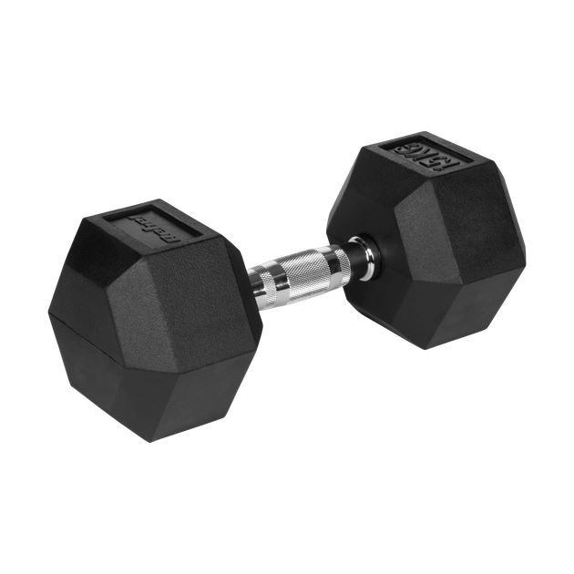 Чавунні гантелі Rebel RBA-2325-15 HEX 2x15 кг з гумовим покриттям - зображення 3