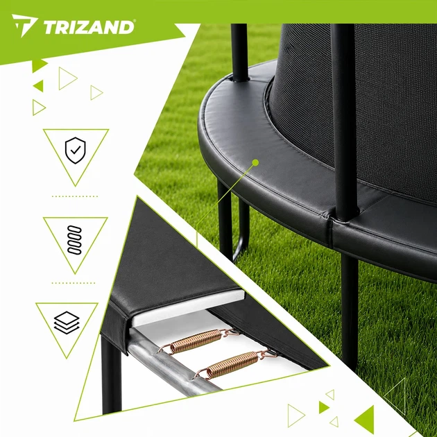 Батут Trizand 366 см із захисною сіткою та драбиною, до 150 кг - изображение 6