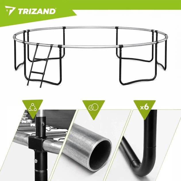 Батут Trizand 366 см із захисною сіткою та драбиною, до 150 кг - изображение 7