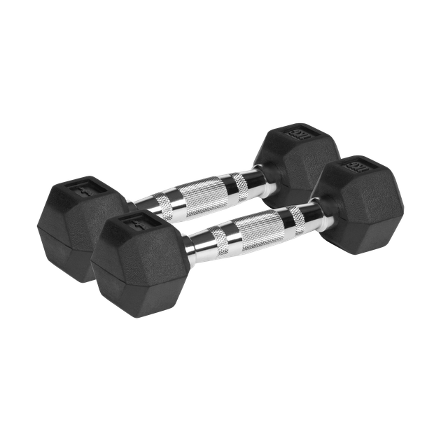 Гумовані чавунні гантелі Rebel RBA-2325-01 HEX 2x1 кг - зображення 2