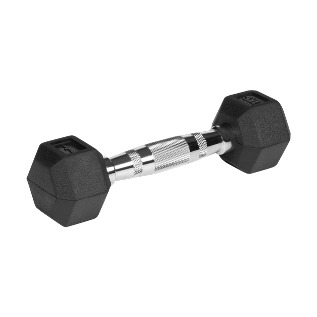 Гумовані чавунні гантелі Rebel RBA-2325-01 HEX 2x1 кг - зображення 3