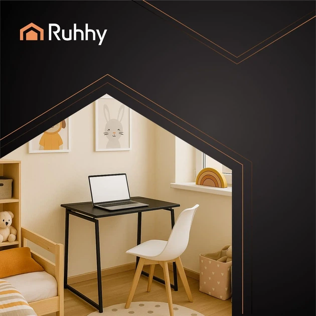 Компактний письмовий стіл Ruhhy 26117 чорний 80×75×40 см - зображення 9