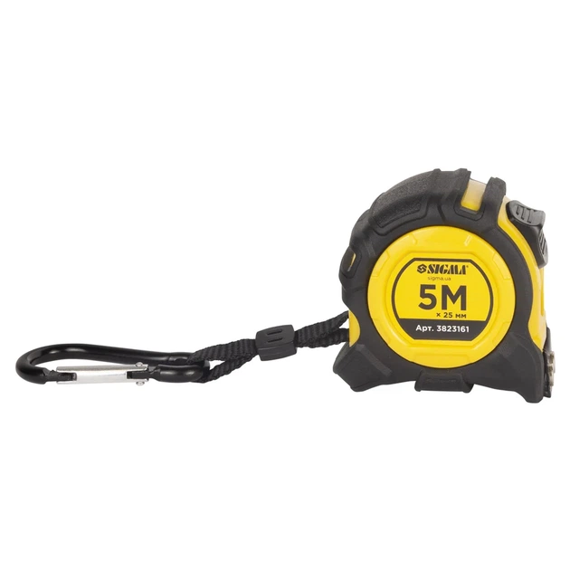 Рулетка магнітна обгумована Sigma 5м x 25мм ABS пластик TPR - зображення 4