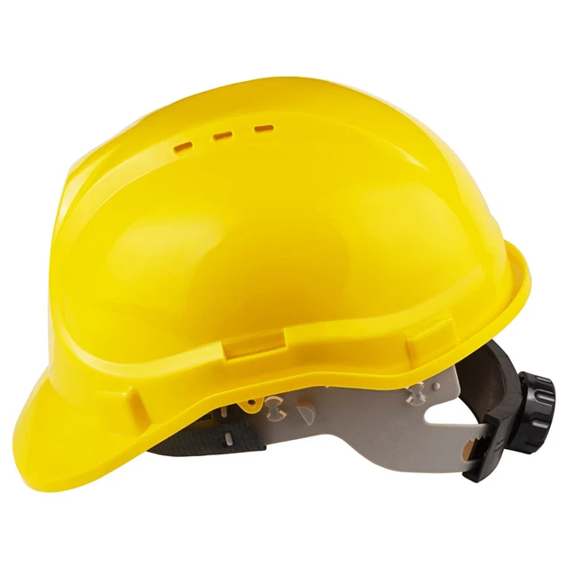 Каска будівельна 8 точок кріплення жовта HDPE 21,5х29х21 см 0,38 кг - зображення 3
