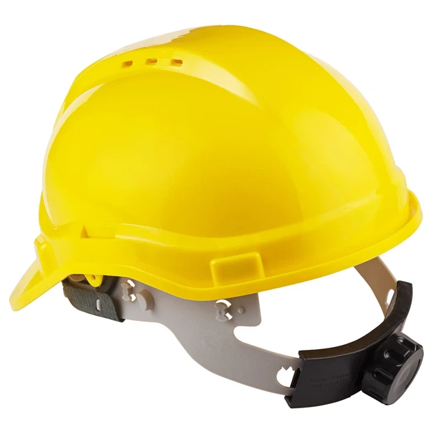 Каска будівельна 8 точок кріплення жовта HDPE 21,5х29х21 см 0,38 кг - зображення 4