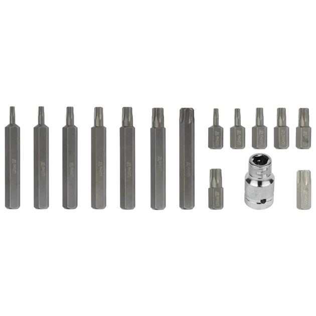 Набір біт TORX 15шт T20-T55 S2 21x11x3,5 см металевий кейс - зображення 2