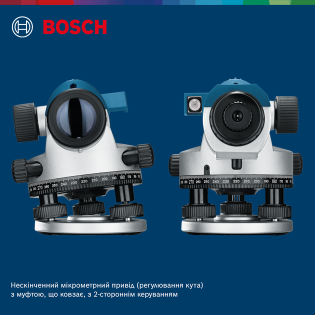 Оптичний нівелір Bosch GOL 26D + будівельний штатив BT160 + вимірювальна рейка GR500 (0601068002) - зображення 8