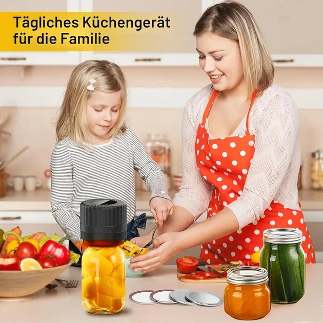 Вакуумный упаковщик для банок, аккумуляторный с дисплеем, широким и стандартным отверстием - изображение 5