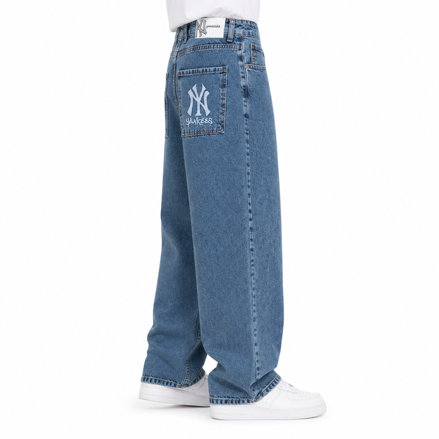 Джинси чоловічі широкі баггі New York Yankees блакитні 32 (1080-275-3) - Фото 4 Джинси чоловічі широкі баггі New York Yankees блакитні 32 (1080-275-3) - изображение 4