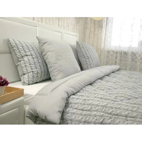 Комплект Руно Grey Braid одеяло 200x220см и 2 подушки 50x70см (925.52_Grey Braid) - изображение 6