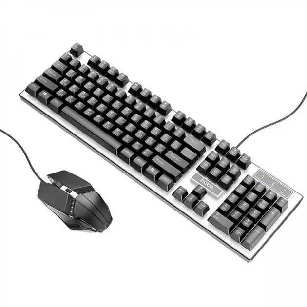 Клавиатура и мышь Hoco GM18 Luminous проводные USB черные 1,5 м - изображение 3