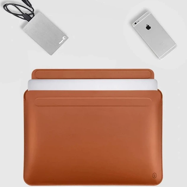 Чехол WIWU Air Skin Pro II 13.6" с подставкой искусственная кожа коричневый - изображение 4