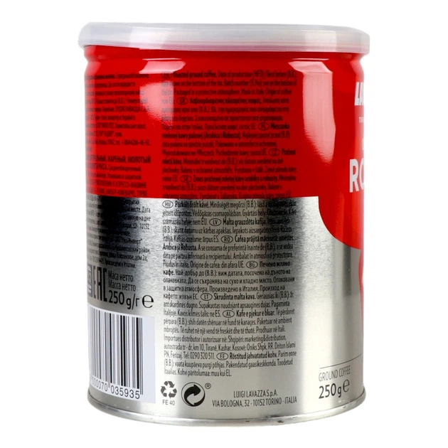 Кава мелена Lavazza Qualita Rossa 250 г у жерстяній банці (Італія) - Фото 3 Кава мелена Lavazza Qualita Rossa 250 г у жерстяній банці (Італія) - зображення 3
