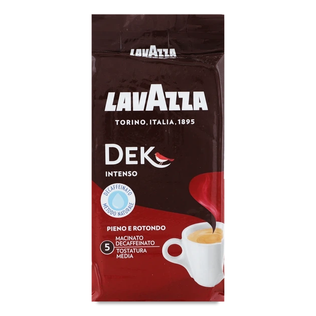 Кава мелена Lavazza Dek Intenso без кофеїну 250 г (Італія) - Фото 1 Кава мелена Lavazza Dek Intenso без кофеїну 250 г (Італія) - зображення 1