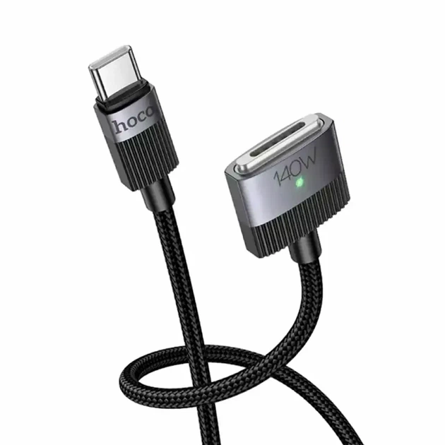 Кабель Type-C to MagSafe 3 1,8м 140 Вт чорний Hoco U141 для заряджання та передавання даних - Фото 4 Кабель Type-C to MagSafe 3 1,8м 140 Вт чорний Hoco U141 для заряджання та передавання даних - зображення 4