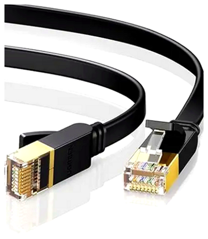 Патч-корд Hoco US07 Ethernet кабель для интернета и сетевых подключений плоский черный 5 метров Cat 6 - изображение 6