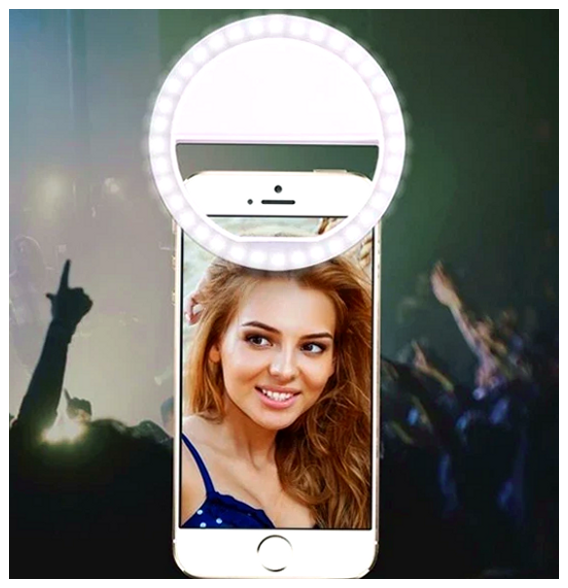 Світлодіодне селфі кільце LED-лампа для смартфона з 3 рівнями яскравості й USB заряджанням для фото та відеознімання - Фото 6 Світлодіодне селфі кільце LED-лампа для смартфона з 3 рівнями яскравості й USB заряджанням для фото та відеознімання - зображення 6