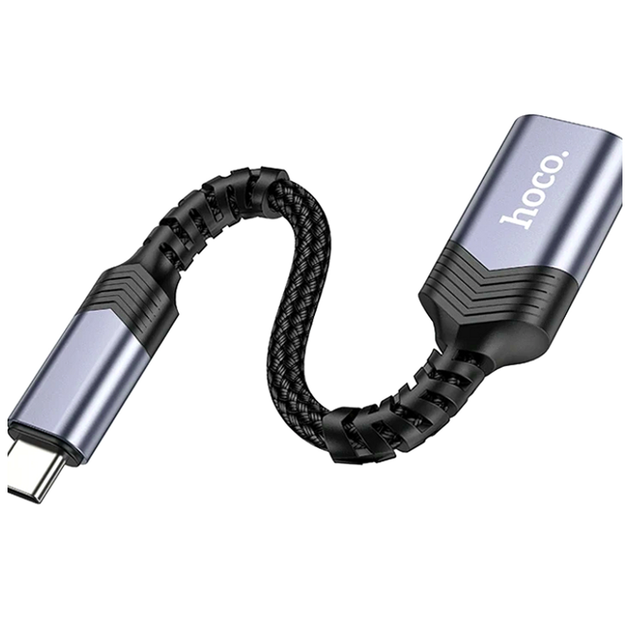 Адаптер Hoco UA24 Type-C USB 3.0 для подключения флешек и периферийных устройств серый - изображение 3