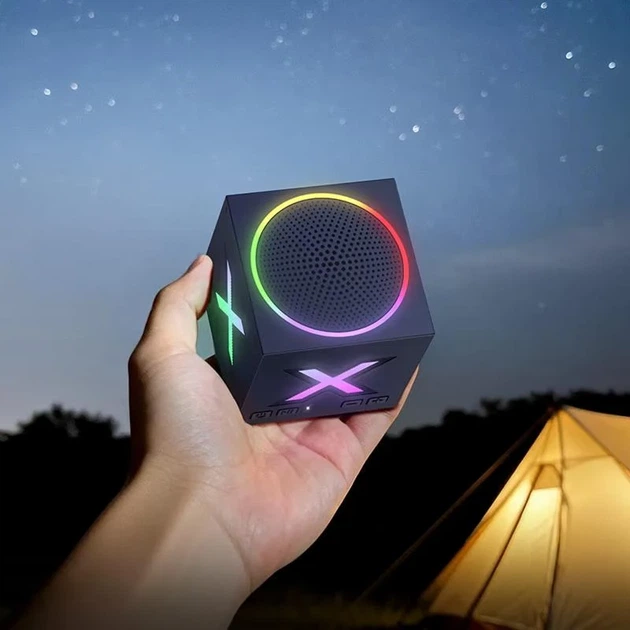 Bluetooth колонка Borofone BR101 Rubik Sports 5 Вт синяя 67х67х68 мм - Фото 3 Bluetooth колонка Borofone BR101 Rubik Sports 5 Вт синяя 67х67х68 мм - изображение 3