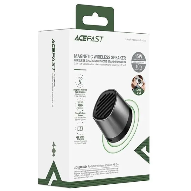 Bluetooth колонка Acefast K8 15W ПК-пластик черная - Фото 5 Bluetooth колонка Acefast K8 15W ПК-пластик черная - изображение 5