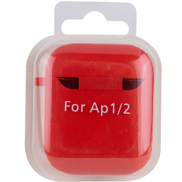 Силиконовый футляр с микрофиброй для наушников AirPods 1/2 красный - Фото 5 Силиконовый футляр с микрофиброй для наушников AirPods 1/2 красный - изображение 5