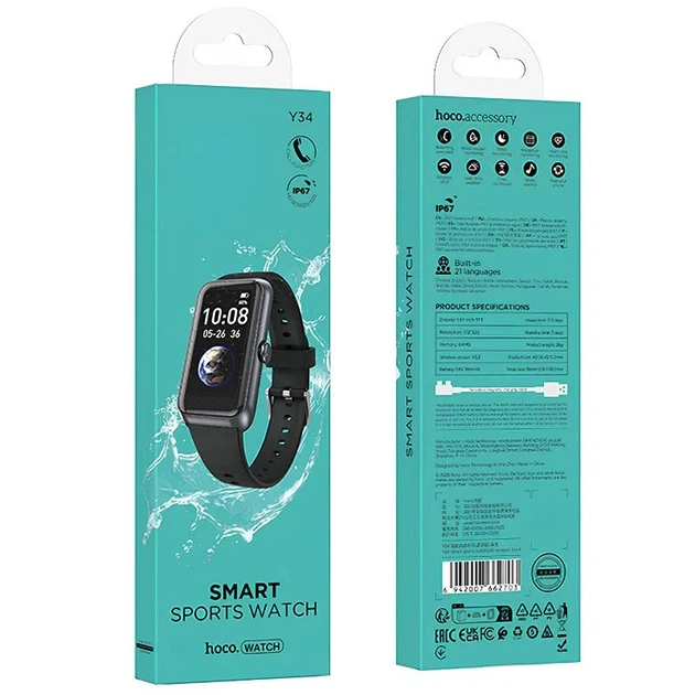 Смарт-часы Hoco Y34 с вызовами Bluetooth 5.3 ABS 1,47" черный - Фото 4 Смарт-часы Hoco Y34 с вызовами Bluetooth 5.3 ABS 1,47" черный - изображение 4