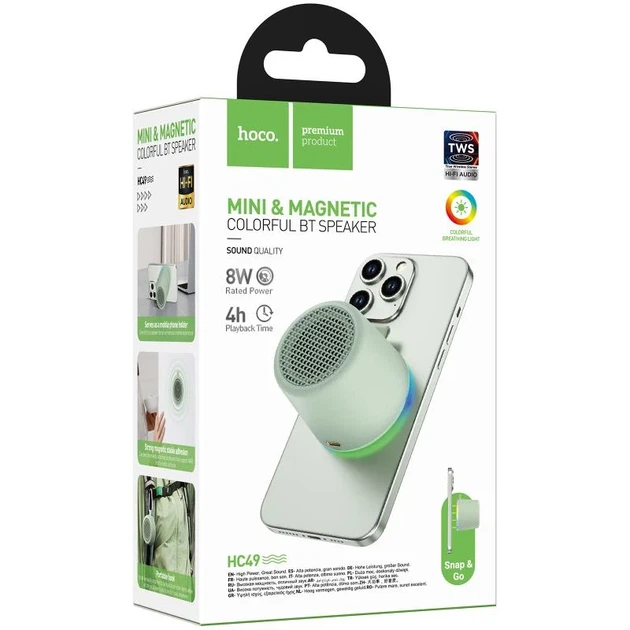 Bluetooth колонка Hoco HC49 Shine 8W ABS-пластик 60x60x50 мм черная - изображение 3