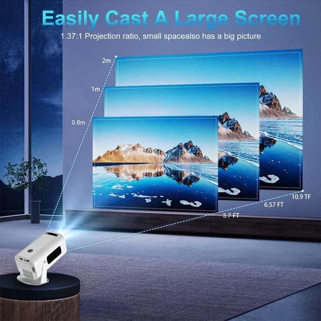 Проектор 4K HP330 Android 11 1280x720P 2500 люмен білий 19,05x9,0x9,0 см - зображення 4