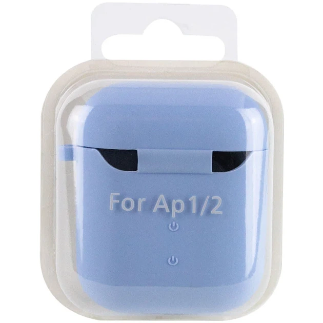 Силиконовый чехол для наушников AirPods 1/2 эластичный ударопрочный микрофибра голубой - Фото 6 Силиконовый чехол для наушников AirPods 1/2 эластичный ударопрочный микрофибра голубой - изображение 6